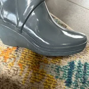 Hunter Shoes Grey Hunter Mid Calf Wedge Rain Boots Poshmark